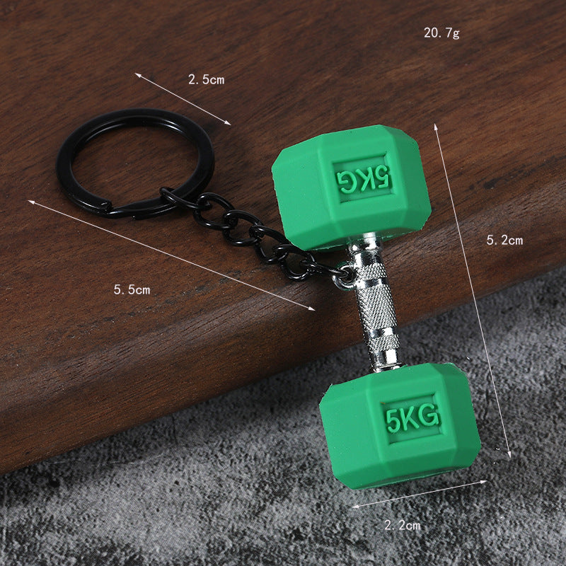 Fitness Gym Keychain with Barbell Dumbbell and Weight Plate Charms