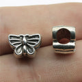 13x8.9x8.2mm 2.3g Antique Silver Zinc Alloy Butterfly Large Hole Beads for European Bracelet DIY Jewelry