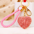 Jeweled Heart Keychains in Seven Color and Braided Loop Pairings view 6