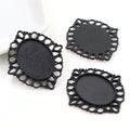 Ornate Oval Cabochon Pendant Frames in Three Metal Finishes view 2
