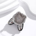 Black Silver Tone Dog Crystal Enamel Metal Brooch Pin view 3