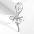 Crystal Ballerina Brooch in Gold or Silver Tone Finish view 2