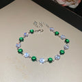 Sparkly Round Zircon Necklace Bracelet Sets Five Styles view 5