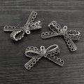 Lace Bow Pendants Metal Components In 2 Styles For Jewelry Making view 4
