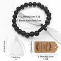 Black Bead Stretch Bracelet Black Cross Accent Beads view 4