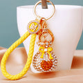 Crystal Heart Fortune Pouch Keychains in Corded and Plain Options view 8