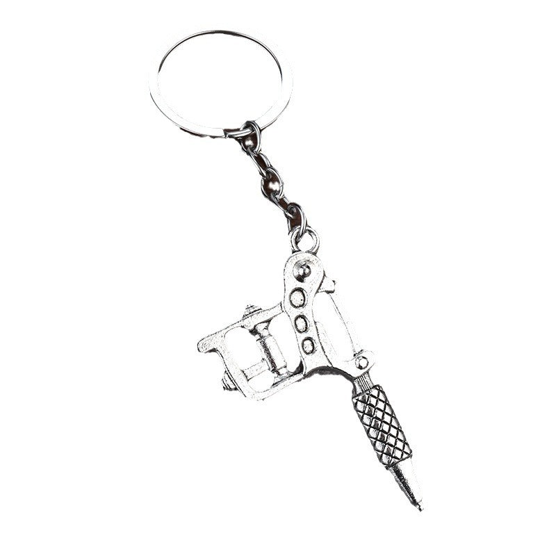 Tattoo Machine Zinc Alloy Keychain Bag Charm Accessory
