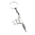 Silver-Tone Tattoo Machine Keychain With Split Ring And Chain view 5