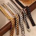 Watch Band Link Bracelets Gold Black Steel Two-Tone view 4