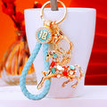 Crystal Flying Horse Keychains with Six Fortune Cord Options view 3