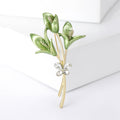 Three Bloom Enamel Bouquet Brooch in Four Soft Colors view 9