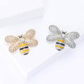 Crystal Wing Bee Brooch With Yellow Black Enamel Stripes view 4