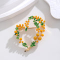 Red Green Heart Wreath Enamel Two Designs Metal Brooch Pin view 5