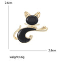 Enamel Cat Brooch Gold Tone Cabochon Head Accent Pin view 5