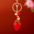 Jelly Strawberry Keychains in Pink Red Blue Violet Green and Assorted Colors view 4