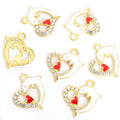 Crystal Heart Dolphin Charms in Six Colors and Two Metal Tones view 6