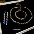 Irregular Crystal Fringe Three Piece Jewelry Set In Gold Or Silver Tone view 3