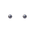 Five Size Gray Pearl Look Classic Round Stud Earrings view 5
