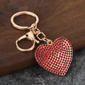Rhinestone Heart Zinc Alloy Keychain for Bags and Car Keys