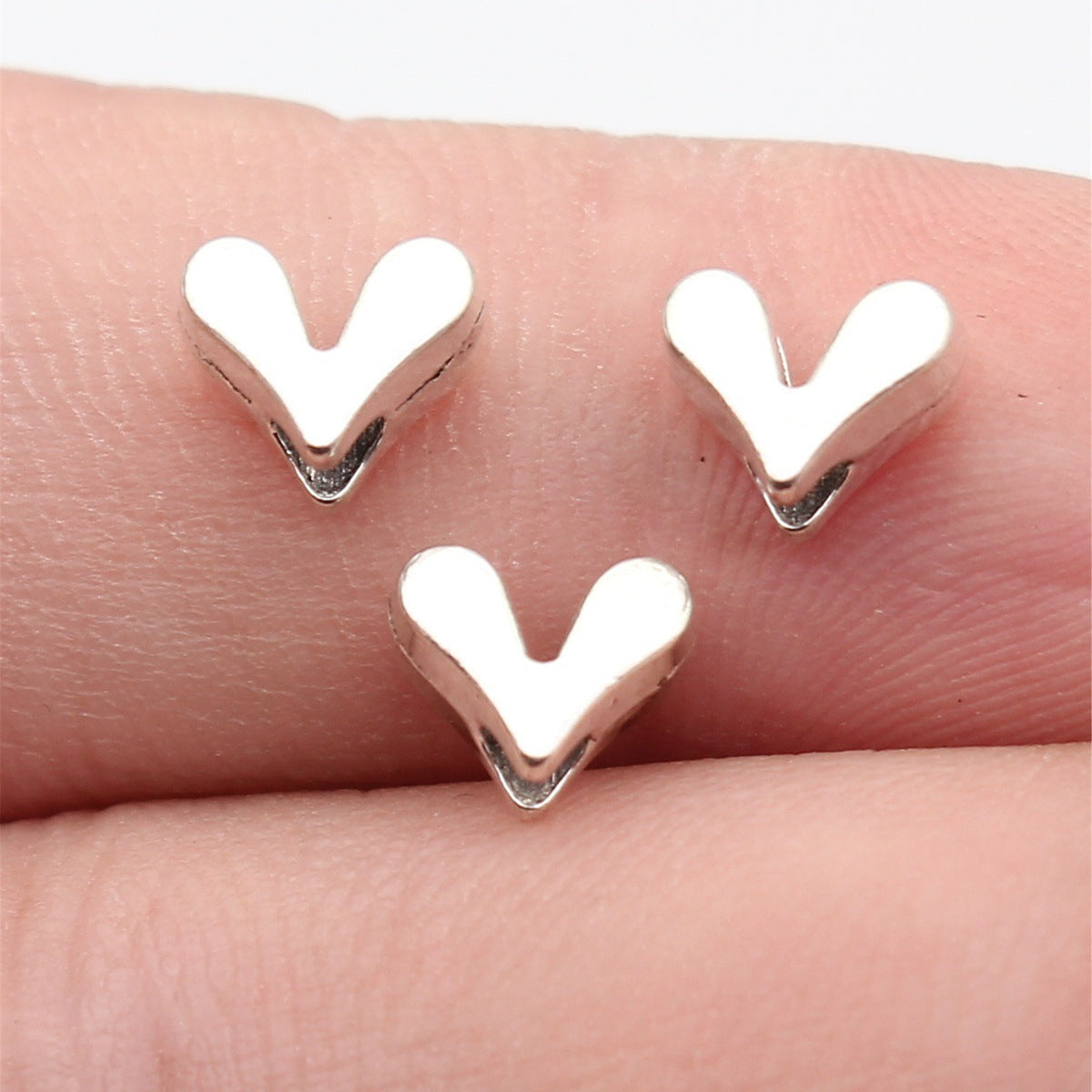 7.8x6.5x4mm 0.5g Multicolor Zinc Alloy Heart Loose Metal Beads for Bracelet Necklace DIY Jewelry Making