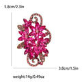 Crystal Floral Scroll Brooch In 6 Styles With Polished Metal Details view 8