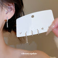 Zircon Huggie Hoop Tassel Stud Earring Multi Set 2 Colors view 2