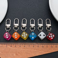 Six-Color Translucent Dice Mini Clip Keychain Assortment view 3