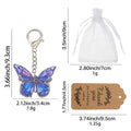 Blue Purple Acrylic Butterfly Keychain Gold Lobster Clasp view 2