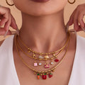 Snake Chain Charm Choker Necklaces Enamel Fruit And Heart view 2