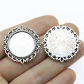 Ornate Round Cabochon Settings in Two Antique Finishes view 2