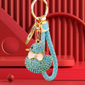 Jeweled Duck Keychains in Four Colors with Braided Wrist Loops view 3