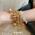 Silver Tone Layered Chain Charm Bracelet Fashion Jewelry view 3