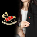 Gold Tone Horse Metal Brooch Pin for Jackets and Lapels view 3