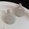 Round Filigree Metal Drop Stud Earrings in Two Tones view 7