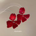 Marbled Resin Flower Statement Earrings In Four Colors view 4