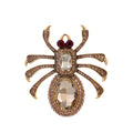 Pink Gold Tone Spider Crystal Four Designs Metal Brooch Pin view 6