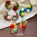 Color Block Resin Geometric Statement Stud Earrings view 3