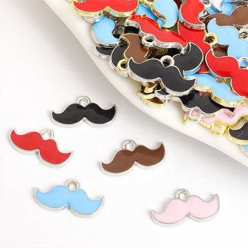 Enamel Mustache Charms in Five Colors and Two Metal Tones