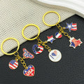 Fourth of July Patriotic Enamel Keychains in 10 Designs view 3
