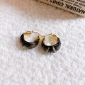 Translucent Resin U Shaped Gold Tone Hoop Earrings view 7