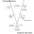Marine Crystal Charm Necklace and Bracelet in Two Finishes view 7