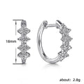 Silver Marquise CZ Cluster Huggie Hoop Earrings Pair view 4