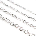 Silver Tone Round Link Metal Chain in Four Link Widths view 1