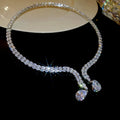 Silver Crystal Teardrop Collar Necklace Decorative Jewelry Design view 6