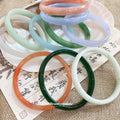 Round Jade Like Solid Bangle Bracelets Nineteen Color Styles view 4