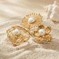 Pearl Flower Statement Rings in Three Sculptural Designs view 3