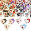 Crystal Heart Dolphin Charms in Six Colors and Two Metal Tones view 4