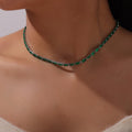Baguette Zircon Tennis Necklace Bracelet Set Metal view 9