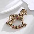 Gold Tone Horse Metal Brooch Pin 5 x 5.3 cm for Jackets and Lapels view 3