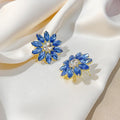 Marquise Petal Flower Statement Stud Earrings in Four Colors view 4